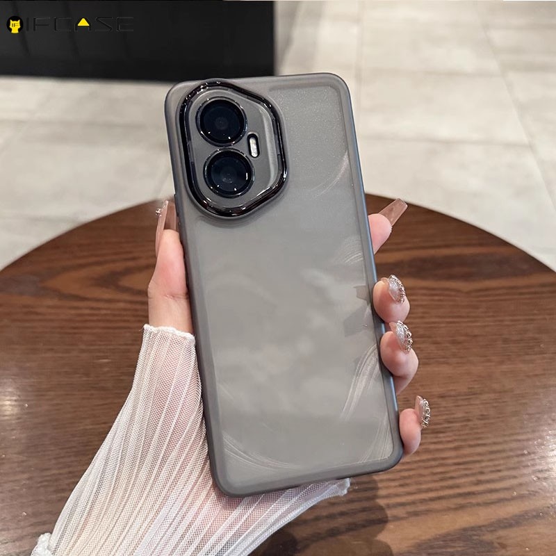 Dành Cho Honor 300 200 100 90 80 Pro Ultra Lite Smart GT SE Ốp Điện Thoại Có Ống Kính Máy Ảnh Phim Bảo Vệ Matte Business Đơn Giản Trong Suốt Màu Trơn Vỏ Mềm Ốp Lưng