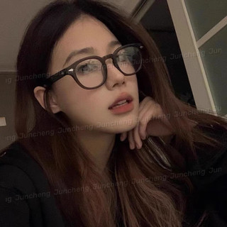 Retro Tròn Chống Bức Xạ Kính Nam Nữ Thời Trang Màu Nâu Cổ Điển Cơm Trang Trí Móng Tay Kính Mát Chống Tia UV