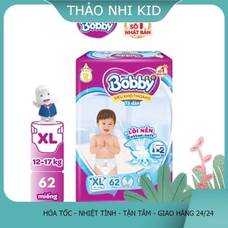 ( ủy quyền cty unicharm) Tã dán Bobby S80/M76/L68/XL62/XXL56 mới- Lõi nén cotton-soft mỏng thần kì
