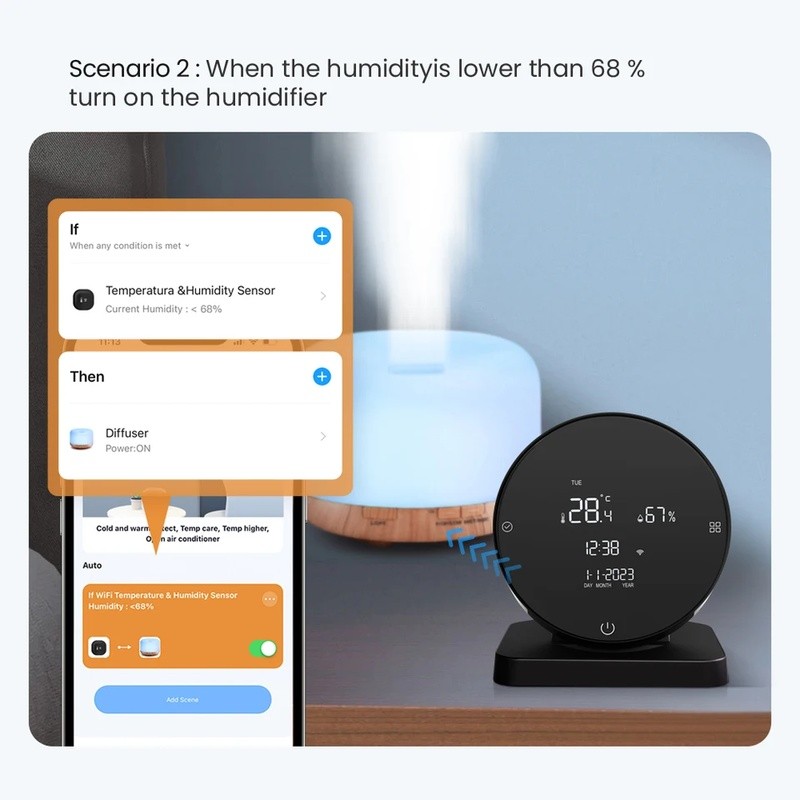 Tuya WiFi Smart IR Điều khiển từ xa với độ ẩm nhiệt độ, hồng ngoại đa năng thông minh hoạt động cho Alexa Google Home
