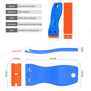 SEAMETAL Dụng cụ cạo nhỏ bằng nhựa Dụng cụ áp dụng phim ô tô Dụng cụ làm sạch gia đình Máy cạo keo Loại bỏ keo Máy cạo nhỏ