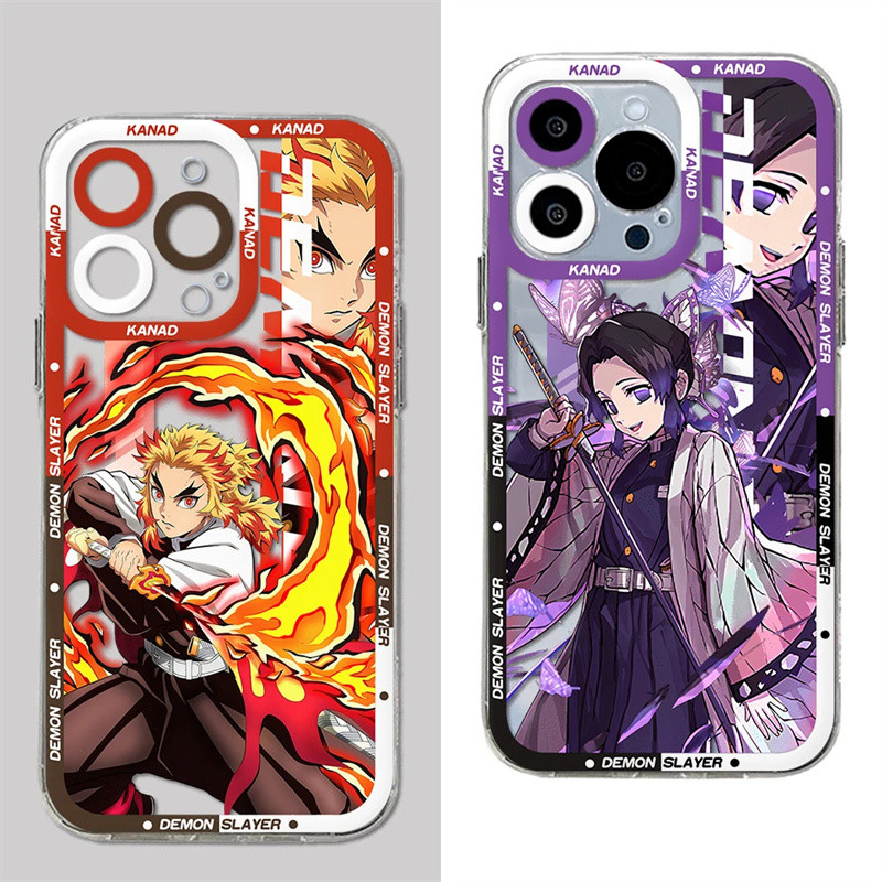 Vỏ Cho VIVO Y28S Y03 Y04 V40 Lite V30E V29E Y100 Y19S Y17S Y36 Y27 Ốp Điện Thoại Nhật Bản Anime Demon Slayer Rengoku Kyoujurou Kokushibo Silicone TPU Trong Suốt Chống Sốc Mềm