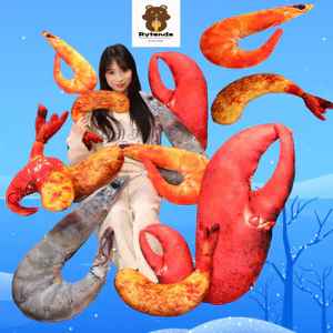 Rytanda Tôm Hùm Gối Dễ Thương Mô Phỏng Tôm Sang Trọng Đồ Chơi Chiên Đuôi Tôm Thực Phẩm Hàng Hải Động Vật Gối Đệm Trẻ Em Quà Tặng Sinh Nhật Trang Trí Nhà Cửa Quà Tặng Giáng Sinh