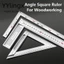 YYlingx Thước vuông góc, Thép không gỉ 30 / 50CM Đồng hồ đo góc phải, Dụng cụ đo đa chức năng Cân hai mặt Tam giác Thước chế biến gỗ