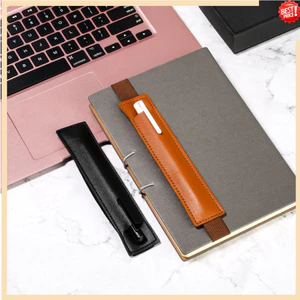 Vintage PU Da Bút Chì Hộp Đựng Sách Sổ Tay Đàn Hồi Cao Su Dây Khóa Bút Kẹp Di Động Nhẹ Laptop Bút