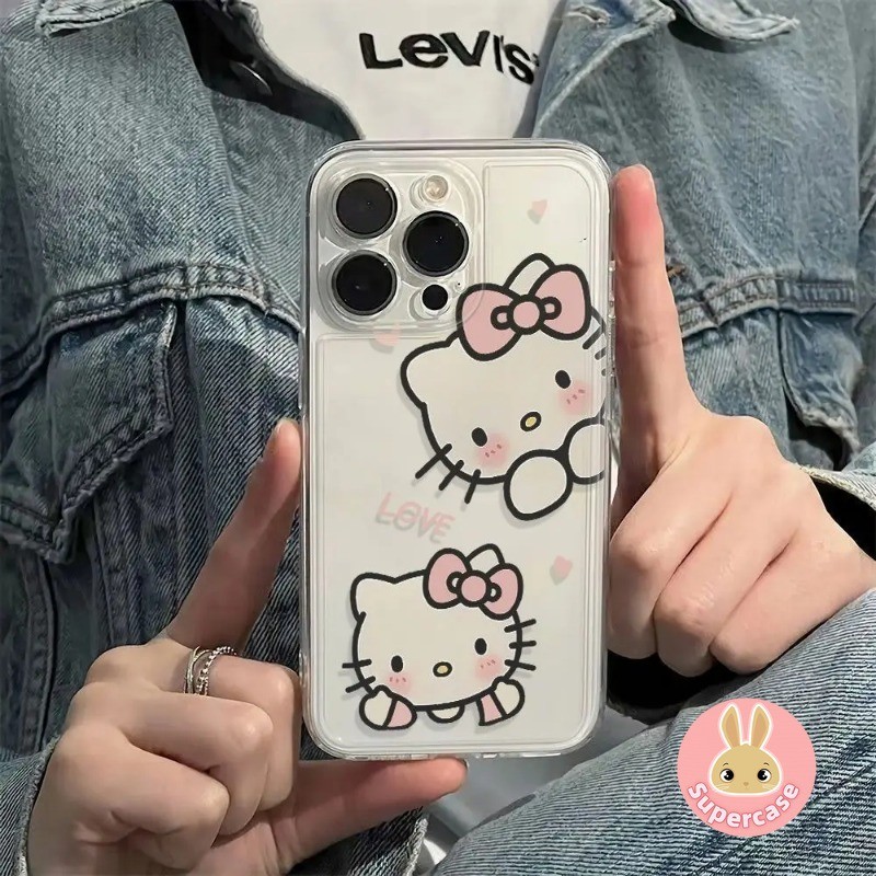 HOT Kitty Cat Hoạt Hình Dễ Thương Ốp Lưng Điện Thoại Samsung Galaxy S20 S10 Plus Note 20 Ultra 10 Plus 10 + S20 + FE S10 + F23 M53 M51 M33 M31s Vỏ Điện Thoại Cô Gái Dễ Thương Trong Suốt