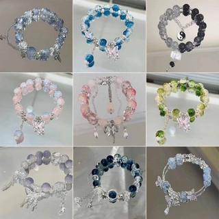 Hàn Quốc Hạt Pha Lê Bướm Vòng Tay Ngôi Sao Mặt Trăng Vòng Tay Bạc Thời Trang Có Thể Điều Chỉnh May Mắn Ngọc Vòng Tay Dây Vòng Tay Cho Nữ Cô Gái Phụ Kiện Trang Sức
