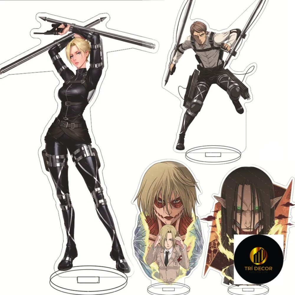 Mô hình Standee Attack on Titan Acrylic vbjf Peripheral Eren Yerger Armin Arlert Phụ kiện trang trí để bàn góc học tập