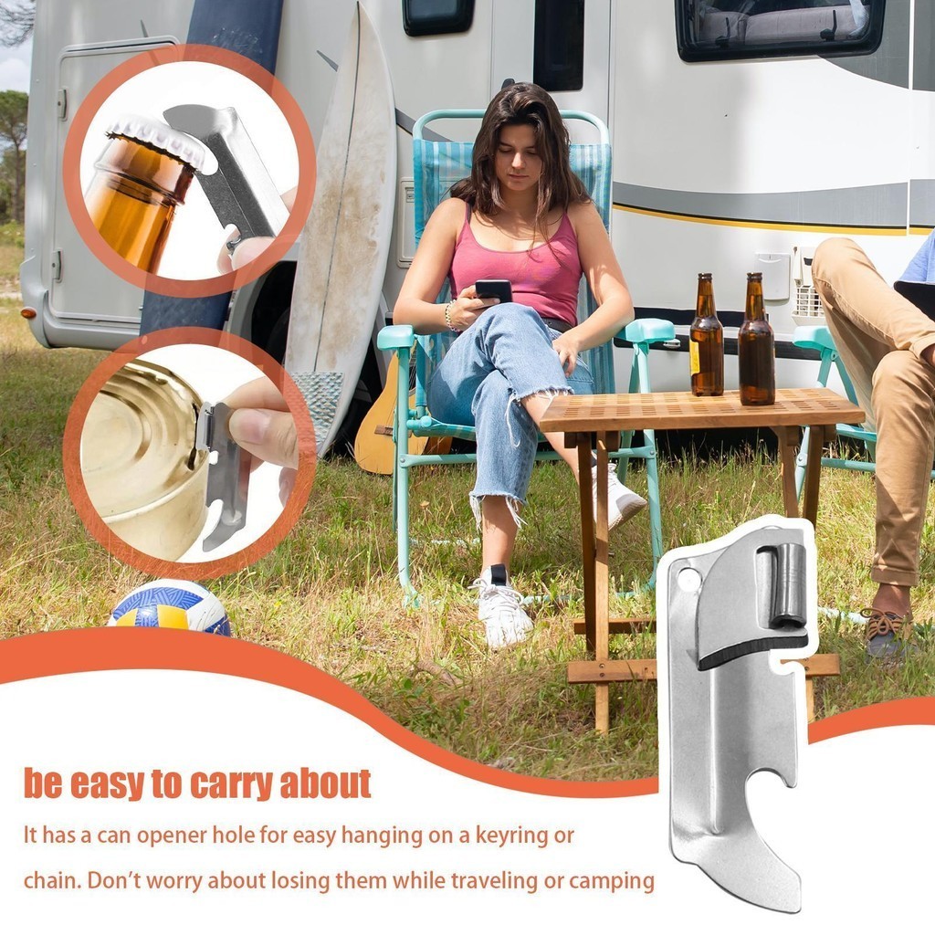 Dụng cụ mở nắp lon cầm tay gấp thép không gỉ, cắt an toàn cho bia/đồ uống, dụng cụ nhà bếp