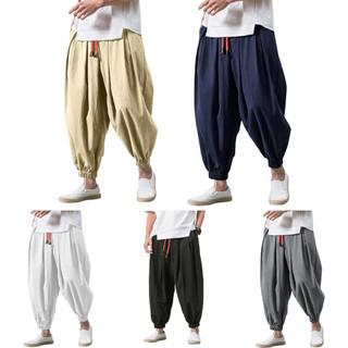 Quần dây rút eo thun, dài nam cỡ lớn, Harem Baggy, có thắt lưng, túi thun, thoải mái mặc hàng ngày