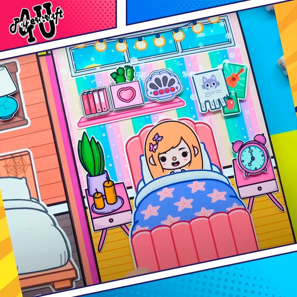 ĐỒ CHƠI NGÔI NHÀ BÚP BÊ GIẤY CẮT THỦ CÔNG DIY - TOCA LIFE WORLD -  MẪU TA24 - RICH & POOL