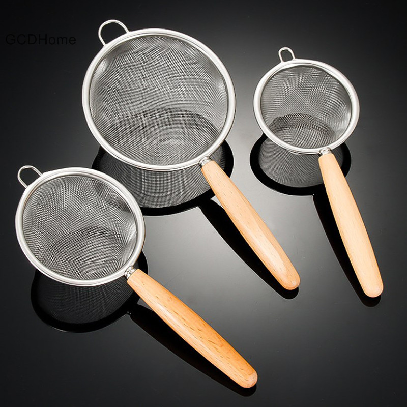 Gcdhome Tay Cầm Thép Không Gỉ Nhỏ Rây Lọc Dầu Lưới Mịn Lọc Đa Năng Lưới Lọc Bột Sifter Dụng Cụ Nướng Bánh Nhà Bếp HOT
