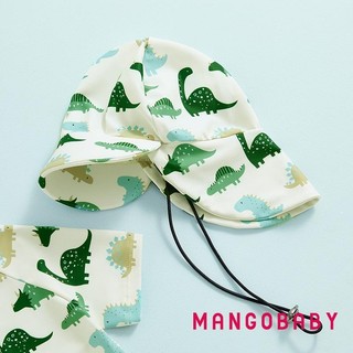 Mg-toddler Đồ Bơi Bé Trai Chống Nắng Tay Ngắn Cổ Tròn In Hình Động Vật Dây Kéo Đồ Bơi Có Mũ