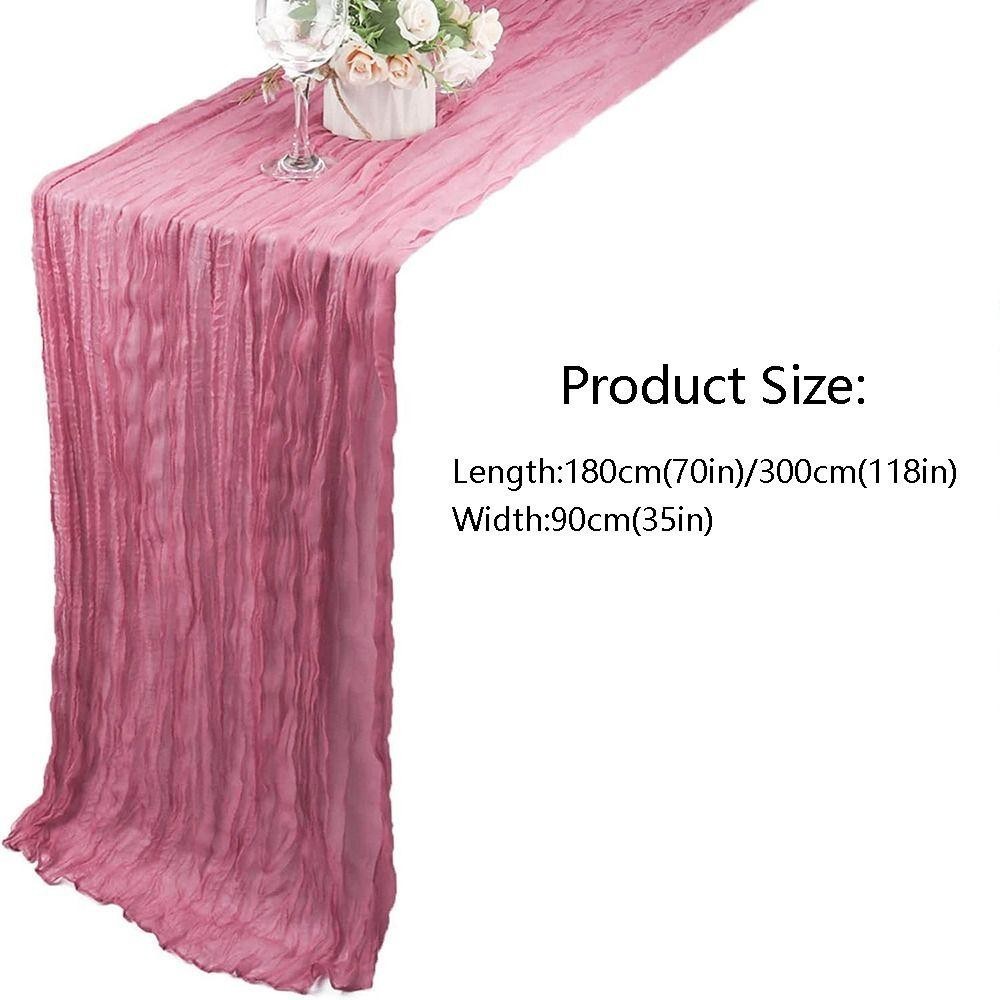 Khăn trải bàn Gạc JSJING, 90x180 / 300cm Boho Table Runners, Dài cổ điển bán trong suốt nhiều màu khăn phô mai đặt bàn tiệc cưới đi biển