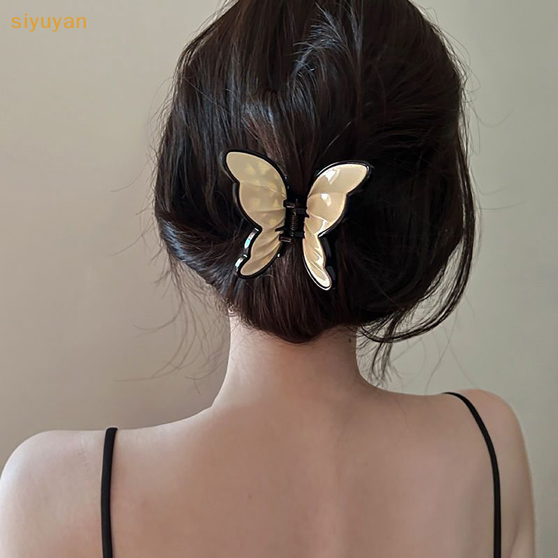 Siyuyan Mới Acrylic Vuốt Tóc Kẹp Nữ Phong Cách Hàn Quốc Ngọt Ngào Hình Học Cua Kẹp Tóc Thời Trang Phụ Kiện Tóc Bé Gái VN