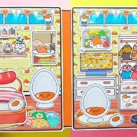 Nguyên Liệu Tự Làm Sách Hình Quả Trứng toka girl and egg đồ chơi giấy tocaboca bộ đồ chơi giấy đồ chơi cắt giấy tranh