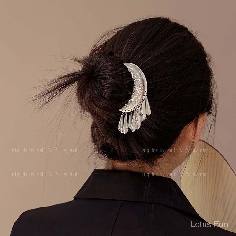 Mới Phong Cách Trung Quốc Miaoyin Phong Cách Dân Tộc Tua Rua Hình Chữ U Kẹp Tóc Cổ Điển Cao Cấp Hanfu Ngựa Mặt Váy Sườn Xám Phụ Kiện