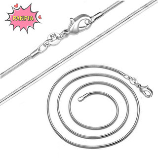 Pnpia Dài 16-28inch (40-80cm) Bạc Vòng Cổ Vòng Cổ 1 Mm Rắn Dây Chuyền Vòng Cổ Boutique