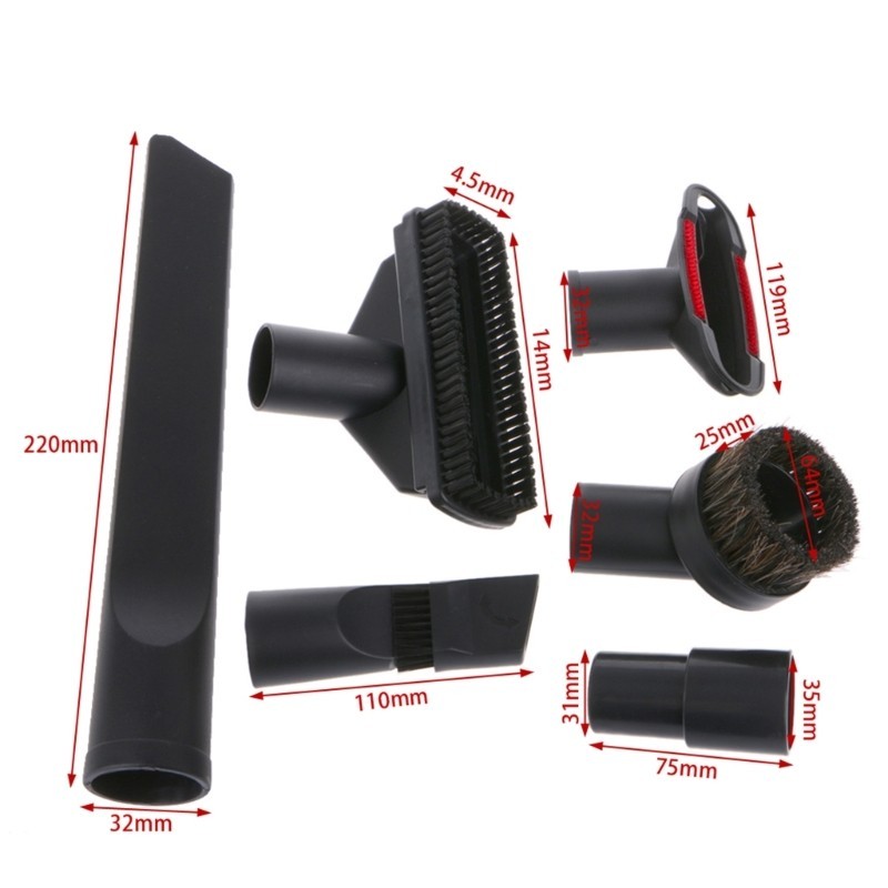 6 In 1 Vacuum Cleaner Brush Nozzle Home Dusting Crevice Stair Tool Kit 32mm 35mm