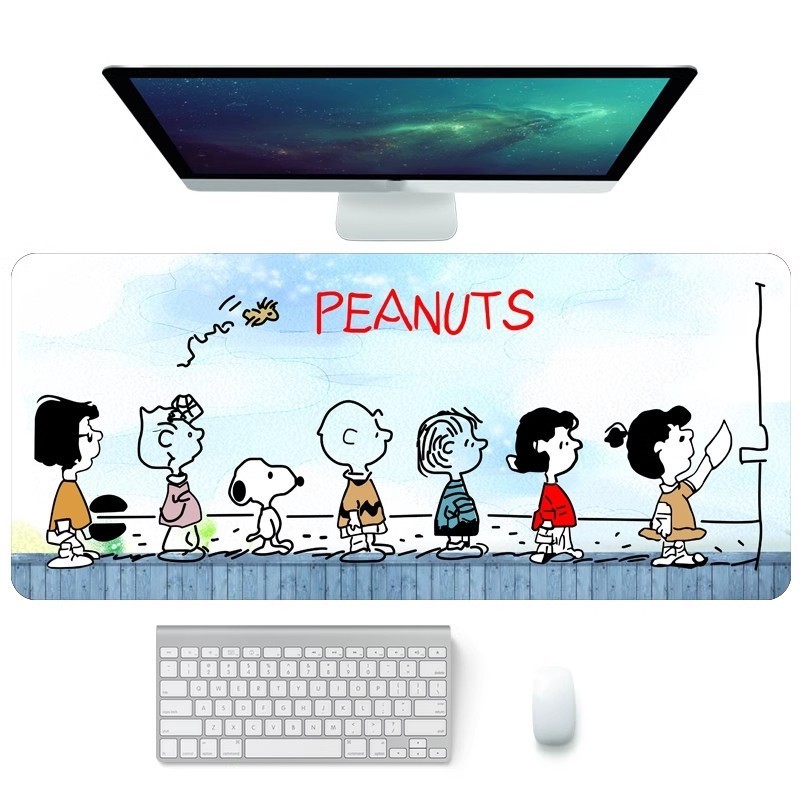 Miếng Lót Chuột Đệm Bàn Chơi Game Lớn Anime Lớn Hoạt Hình Để Bàn Thảm Chó Dễ Thương Snoopy Company Mousepad 800X300MM