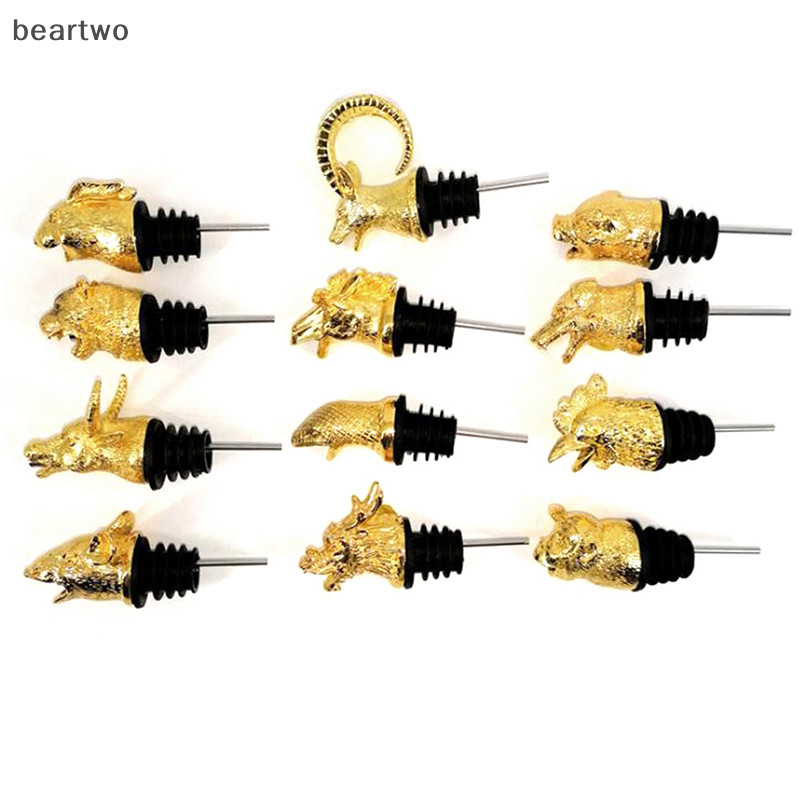 < Beartwo > 1Pc Hợp Kim Kẽm Động Vật Rượu Rót Chai Rượu Nút Chặn Máy Hút Rượu Quà Tặng Đẹp