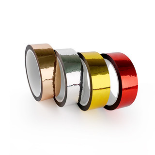 50m Tự Dính Trang Trí Laser Băng DIY Lấp Lánh Đảng Tặng Đóng Gói Trang Trí Nhà Băng Dập Nóng Miếng Dán Vàng Bạc Băng