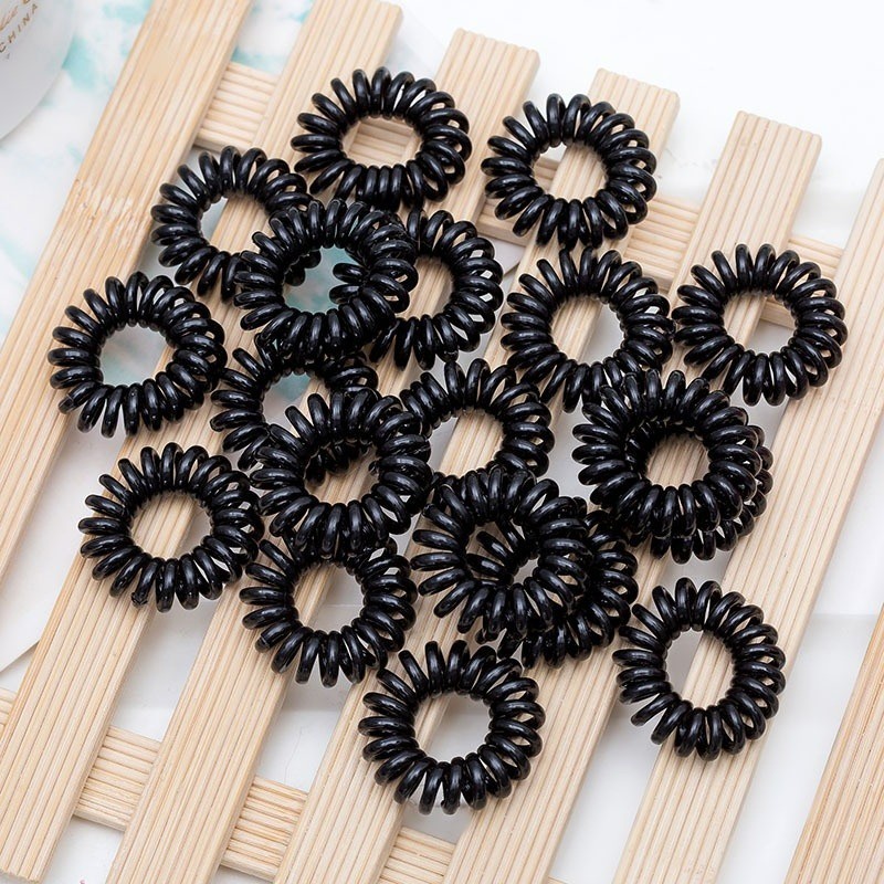 Dây buộc tóc lò xo, Sét 10 dây cột tóc nhựa xoắn phong cách hàn quốc Màu Trắng / Đen Cho Nữ