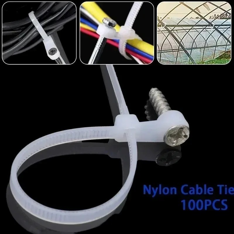 Dây buộc cáp lỗ vít - Dây buộc cáp Nylon tự khóa - Dây buộc dây Vòng buộc dây - Dây buộc cáp cố định có thể tái sử dụng - Dây buộc dây - Đồ dùng tổ chức văn phòng