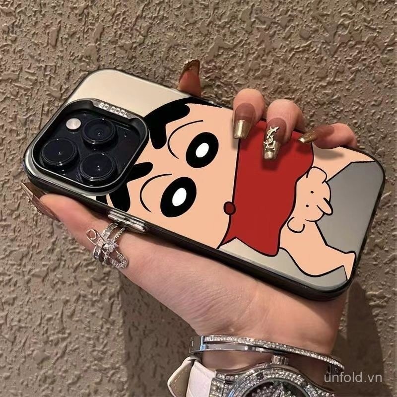 Ốp Điện Thoại Hoạt Hình Voi Shin-Chan QYJS Thích Hợp Cho IPhone 15 14 13 ProMax 11 12 PRO 14 15 plus X XS XR XSMAX SE 7 8 plus Vỏ Cứng Phong Cách Mới Mờ Độc Đáo JK6O
