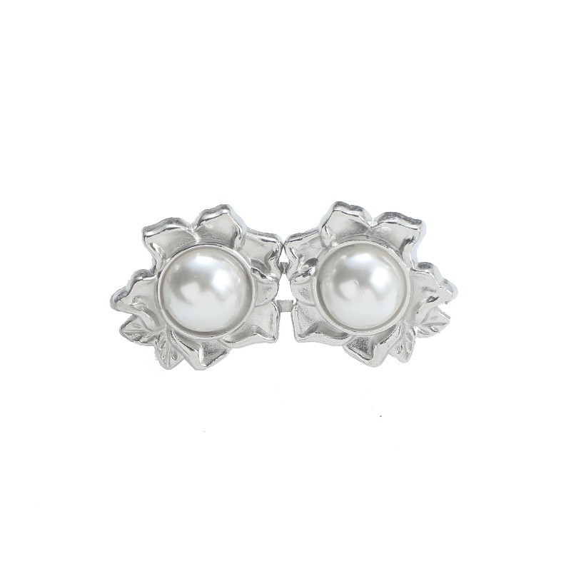 [Yunyuan] Bảy Cánh Hoa Cá Tính Họa Tiết Kim Loại Liền Mạch Quần Jean Nữ Nút Thắt Lưng Nút Cố Định