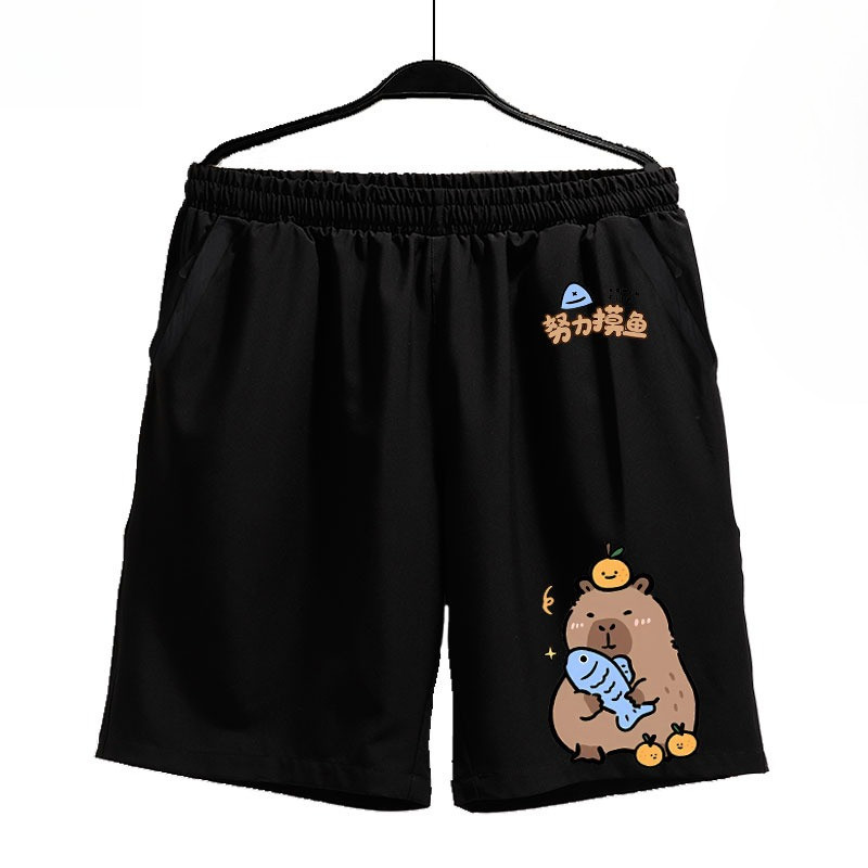 Bộ sưu tập biểu tượng cảm xúc Capybara Quần khô nhanh cho bé trai Quần short trẻ em với thiết kế hoạt hình dễ thương