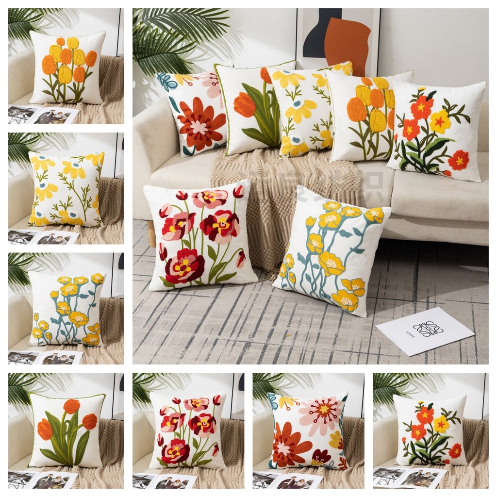 Vỏ Gối Hoa Phong Cách Đơn Giản Sofa Nhà Vỏ Gối Đệm Đầu Giường Vỏ Gối Văn Phòng