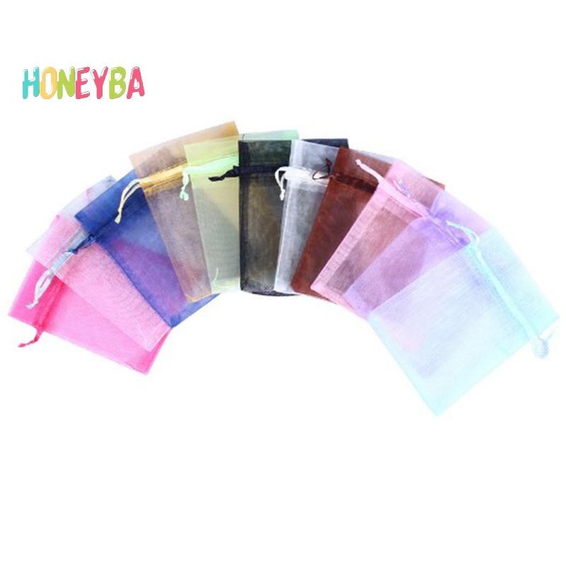 < Honeyba > 100 Chiếc Quà Tặng Giáng Sinh Cưới Có Thể Vẽ Được Túi Organza Trang Sức Bao Bì Màn Hình Hiển Thị