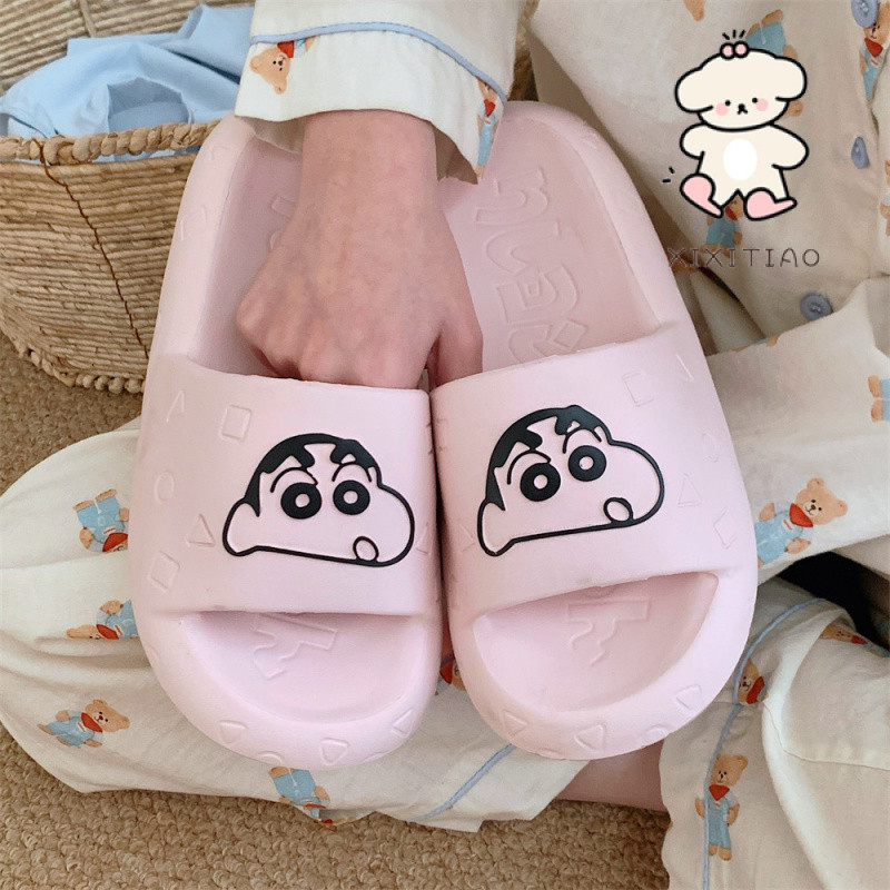 Xixitiao Dép Dễ Thương Crayon Shin-Chan Dép Nam Nữ Đế Dày Cặp Đôi Mùa Hè Cô Gái Trái Tim Nhà