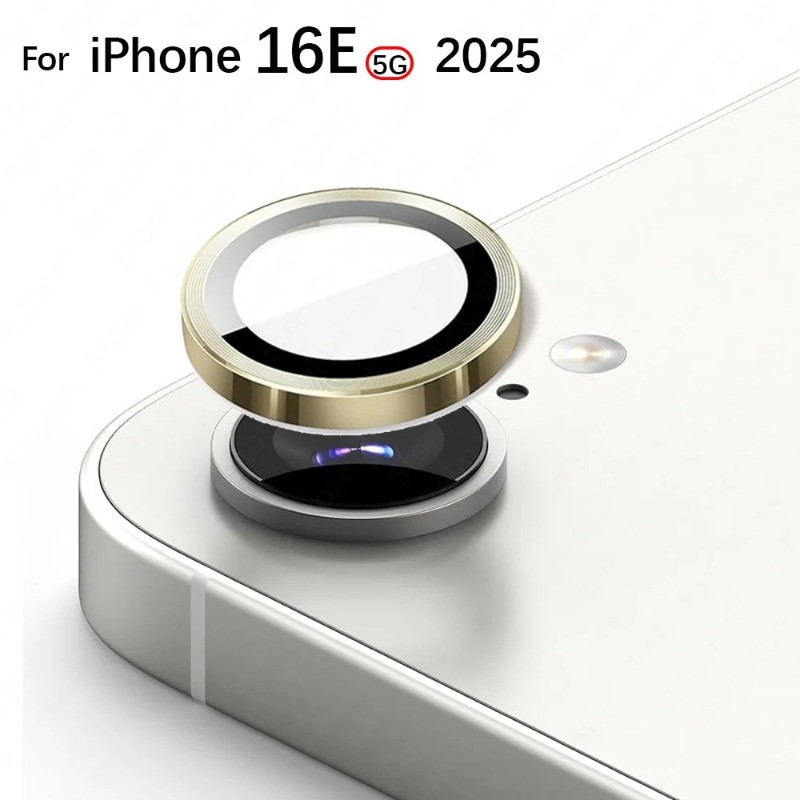 Iphone16e iPhoneSE4 2 Chiếc Chất Lượng Cao Xoắn Ốc Họa Tiết CD Kim Loại Hợp Kim Nhôm Ống Kính Máy Ảnh Kính Cường Lực Cho iPhone 16e SE4 Chống Trầy Xước Ốp lưng Bảo Vệ Cản Ống Kính