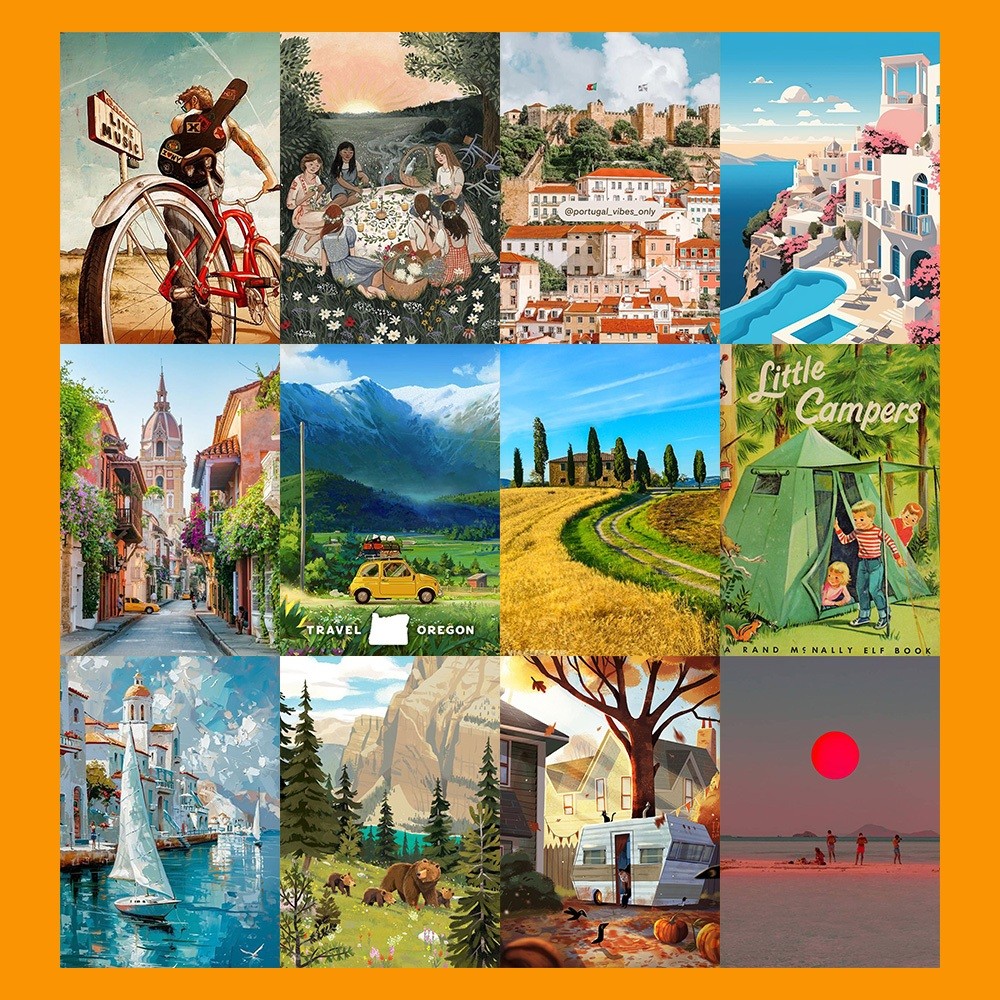 [Giấy] A5 In Màu - Set 50 Tờ Poster Giấy Dán Tường - HÌNH MÙA HÈ SUMMER - Decor Trang Trí Nhà | MS: 111540