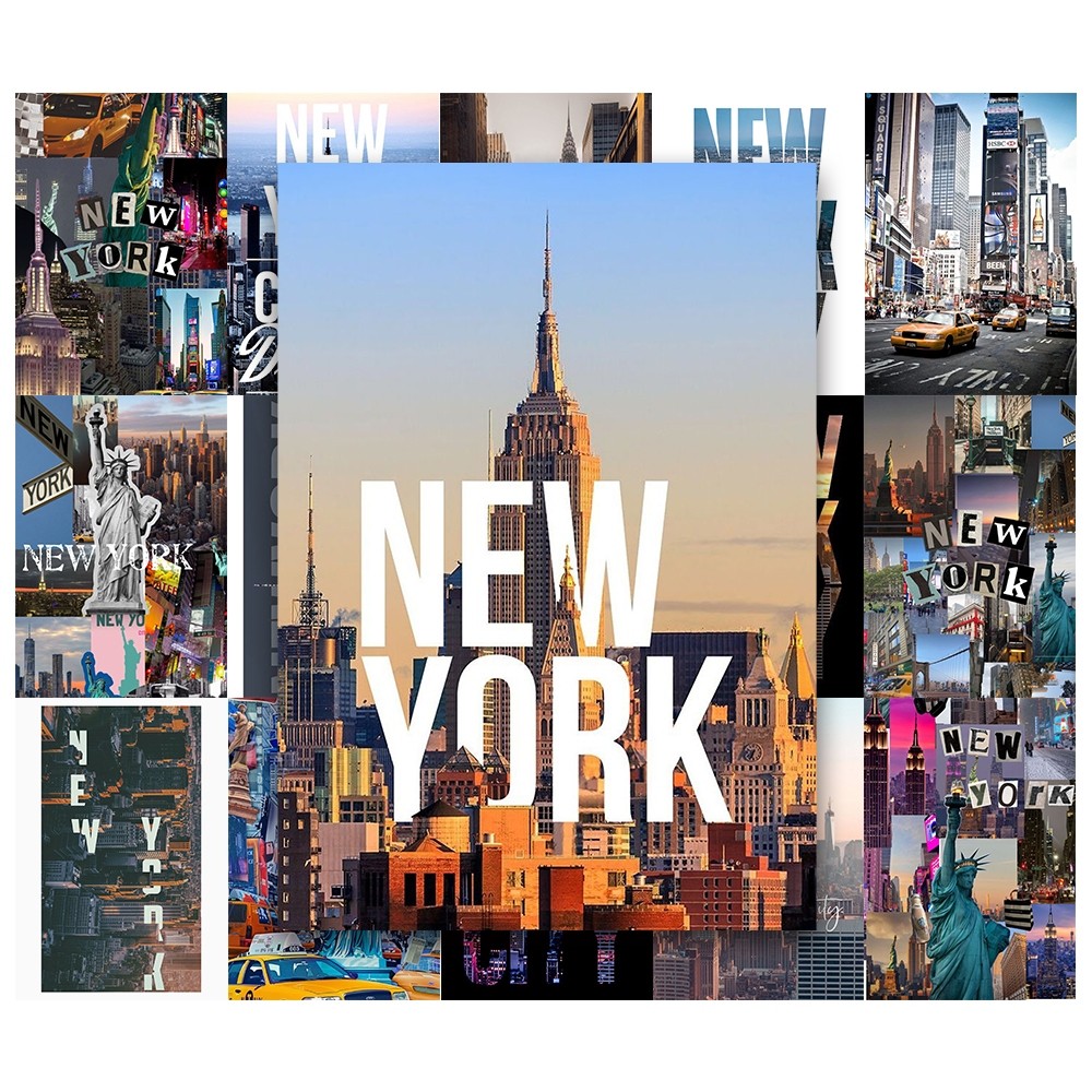 [Giấy] A5 In Màu - Set 50 Tờ Poster Giấy Dán Tường - HÌNH TRAVEL NEW YORK CITY - Decor Trang Trí Nhà | MS: 111581