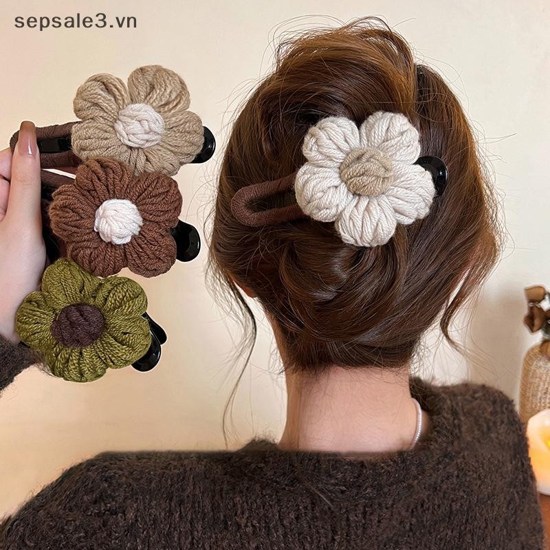 # Sepsale # Vintage Lớn Sang Trọng Hoa Kẹp Tóc Bé Gái Thanh Lịch Đuôi Ngựa Bím Tóc Móng Vuốt Mỏ Vịt Kẹp Bé Gái Mũ Đội Đầu Quà Tặng.