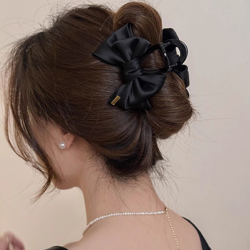 Kẹp tóc nữ nơ đen hợp thời trang