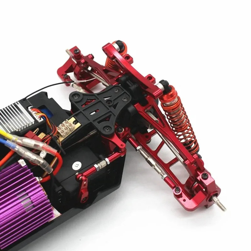 Thanh liên kết lái kim loại Thanh servo Cánh tay servo cho Wltoys 104009 Phụ tùng nâng cấp xe RC 12402-A, Đỏ