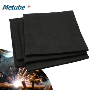 Tấm chăn hàn METUBE, vật liệu chịu nhiệt lên đến 1800°Thảm chống cháy F, Vải chống cháy bền bỉ Tấm nỉ Carbon đen nhỏ cho vỏ nướng