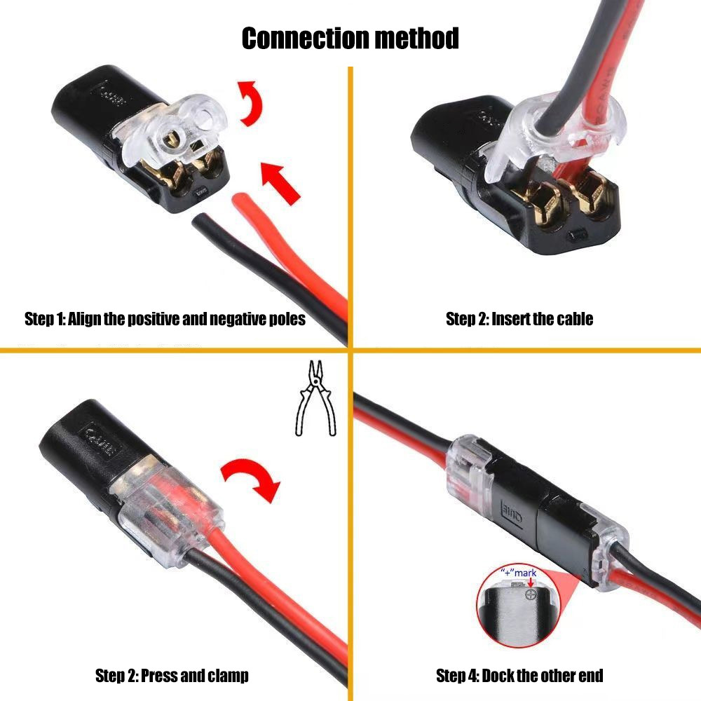 Đầu nối nhanh Dây cắm đường 2 chân Đầu nối điện chống nước Lò xo Cáp & Đầu nối pin ô tô