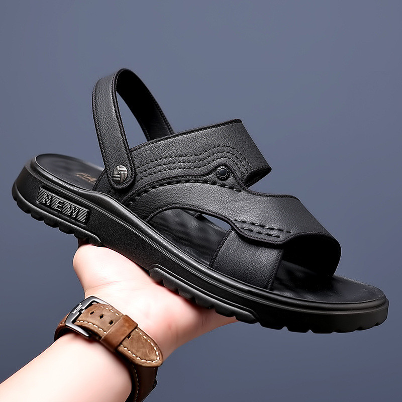 Giày Sandal Nam Mặc Ngoài Lái Xe Sandal Nam Công Dụng Kép Miếng Lót Cao Su Đế Mềm Giày Đi Biển Kích Thước Lớn
