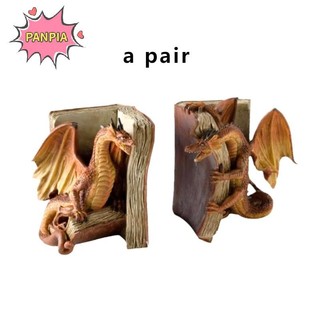 Pnpia 1 Cặp Nhựa Rồng Điêu Khắc Bookend Nghệ Thuật Thủ Công Để Bàn Chặn Sách Phụ Kiện Cho Phòng Học Văn Phòng Tại Nhà Trang Trí Quà Tặng Dễ Thương Boutique