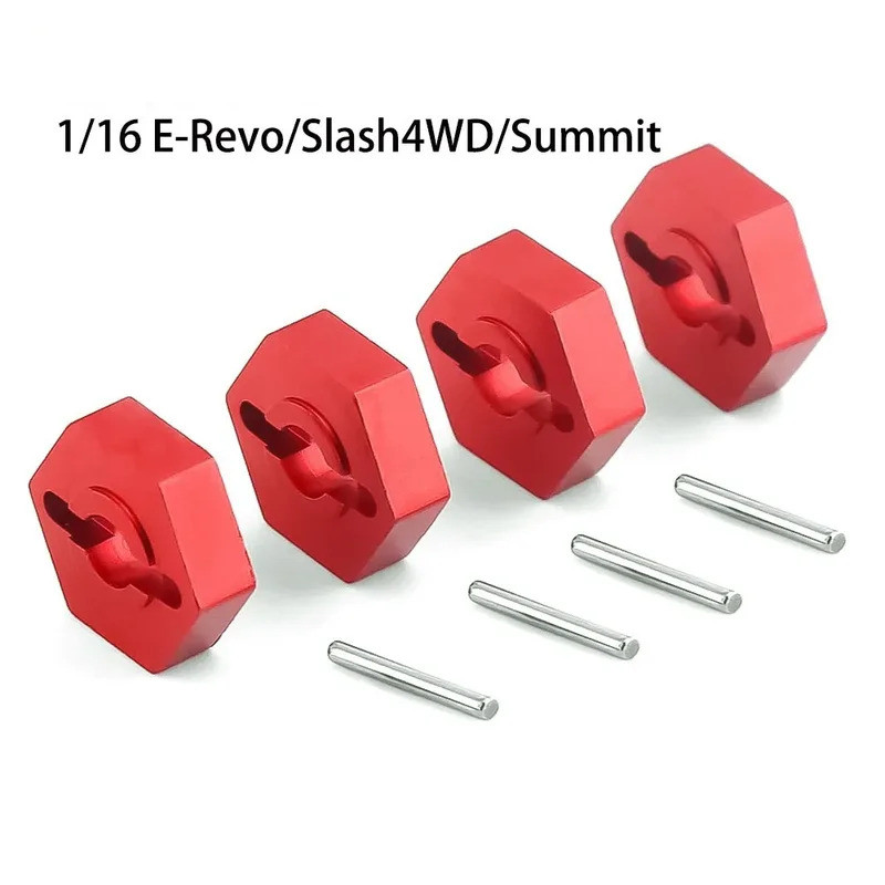 Kim loại 4mm Vành bánh xe Hex Drive Hex 12mm Adapter cho Trxs 1 / 16 E-Revo Slash 4WD