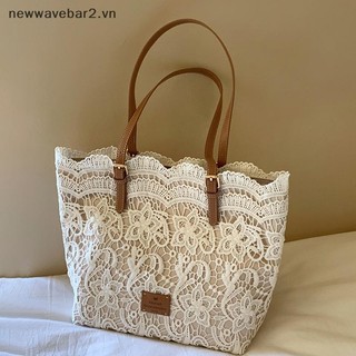 [Mới] Nữ Ren Trắng Thêu Hoa Tote Mùa Hè Đi Biển Du Lịch Kỳ Nghỉ Đi Biển Túi Đeo Vai Túi Xách Retro.