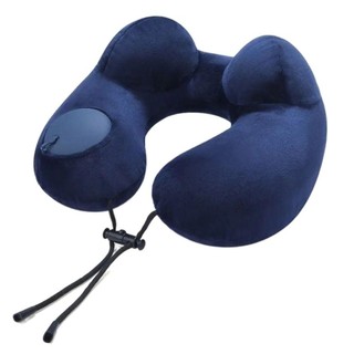 HOBBYIN Gối cổ HOBBYIN, Gối hình chữ U di động, Gối du lịch có thể bơm hơi gấp đôi mềm mại dành cho du lịch ngoài trời, du lịch công sở và cắm trại