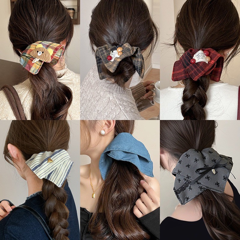 【Scrunchies 】Dây Buộc Tóc Vuông To Phồng Đẹp Thời Trang Hàn Quốc Cho Nữ - Phụ Kiện Tóc