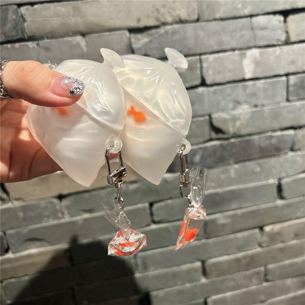 Vỏ tai nghe FLAZEA, Tai nghe cá vàng chống rơi, Chống bụi chống trầy xước với mặt dây chuyền cá vàng Vỏ hộp sạc cho Airpods 4 3 2 1 / / Pro2