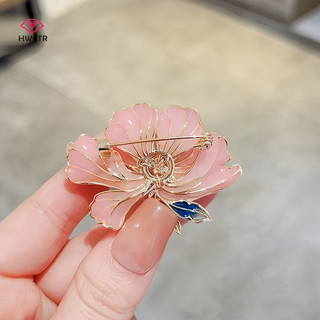 Hwetr Thanh Lịch Tinh Tế Cao Cấp Hoa Mẫu Đơn Ngọc Trai Men Trâm Thời Trang Quần Áo Phụ Kiện Áo Khoác Chân Corsage Ngày Lễ Quà Tặng Mới